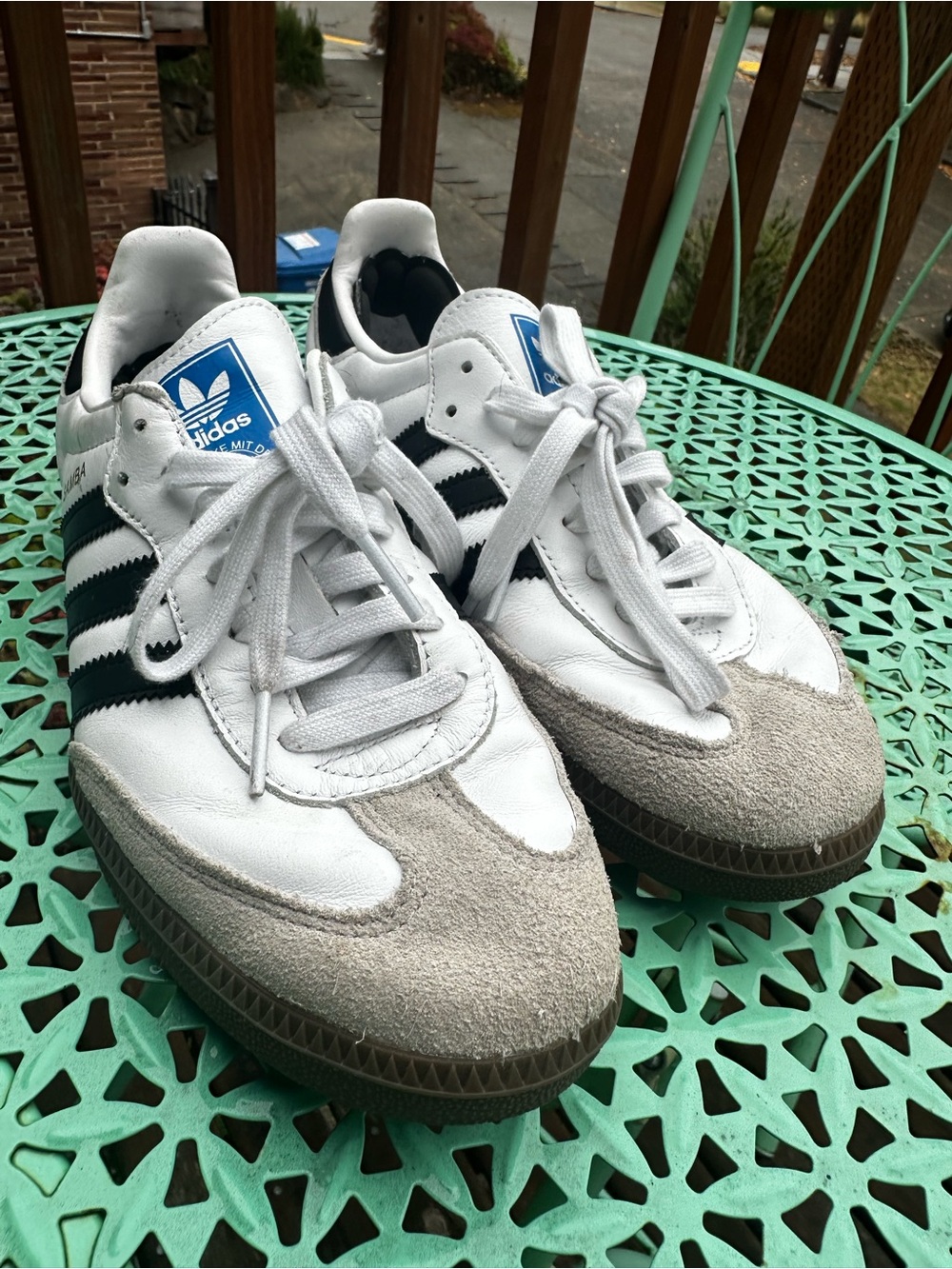 adidas White, Black & Gray Samba-Inspired Sneakers